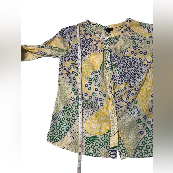 Talbots Women size small multicolor paisley Top button up long sleeve - Picture 7 of 9